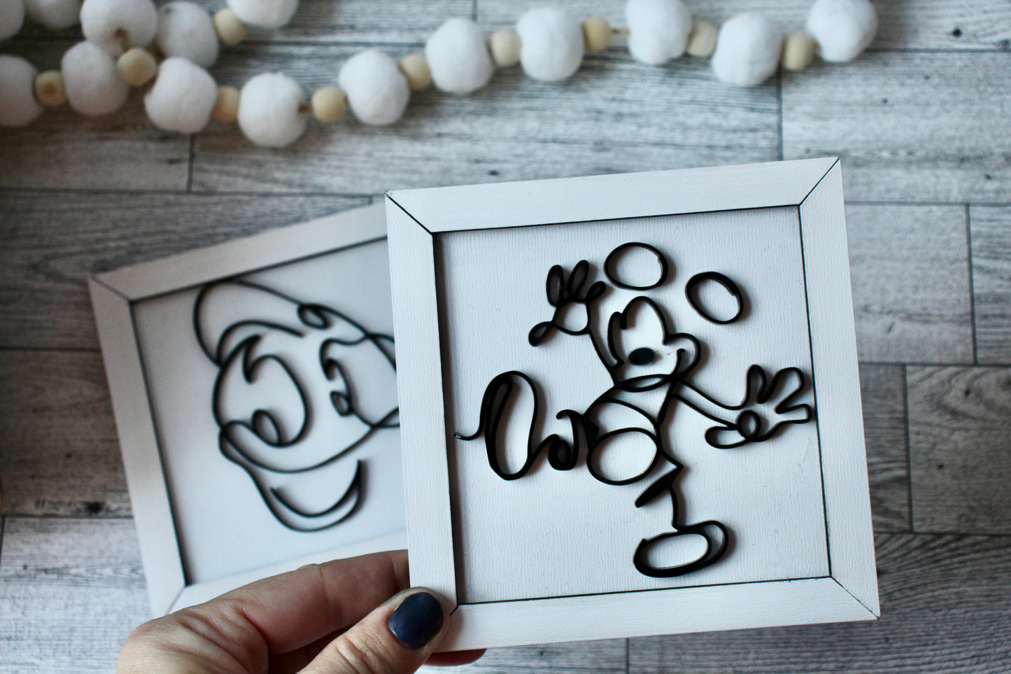 Mouse Sketch Outline Wooden Wall Decor