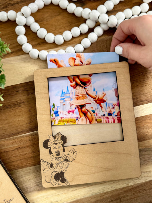 Minnie Magnetic Wooden Picture Frame – 4x4 Photo Display | Personalizable