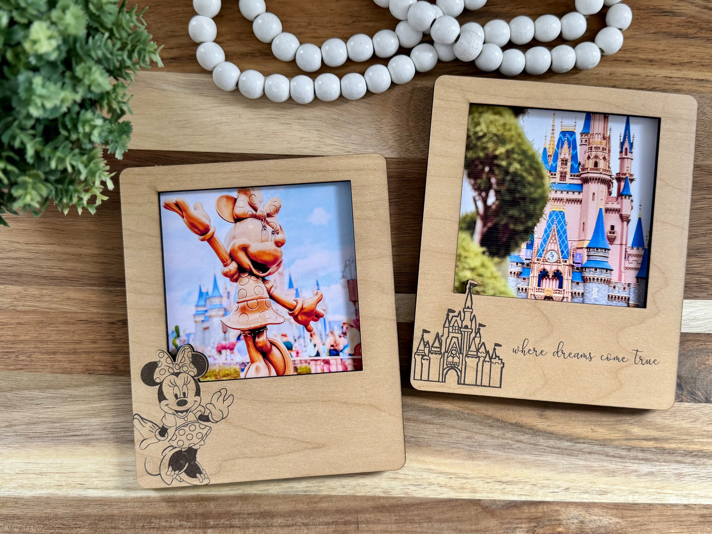 Minnie Magnetic Wooden Picture Frame – 4x4 Photo Display | Personalizable