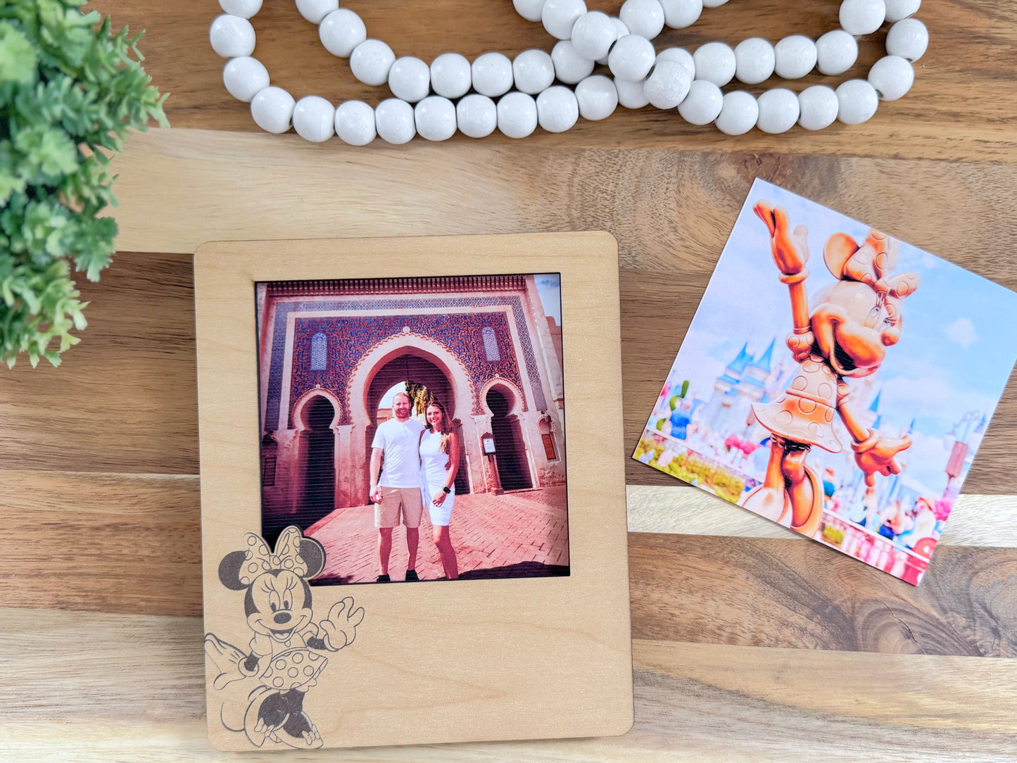 Minnie Magnetic Wooden Picture Frame – 4x4 Photo Display | Personalizable