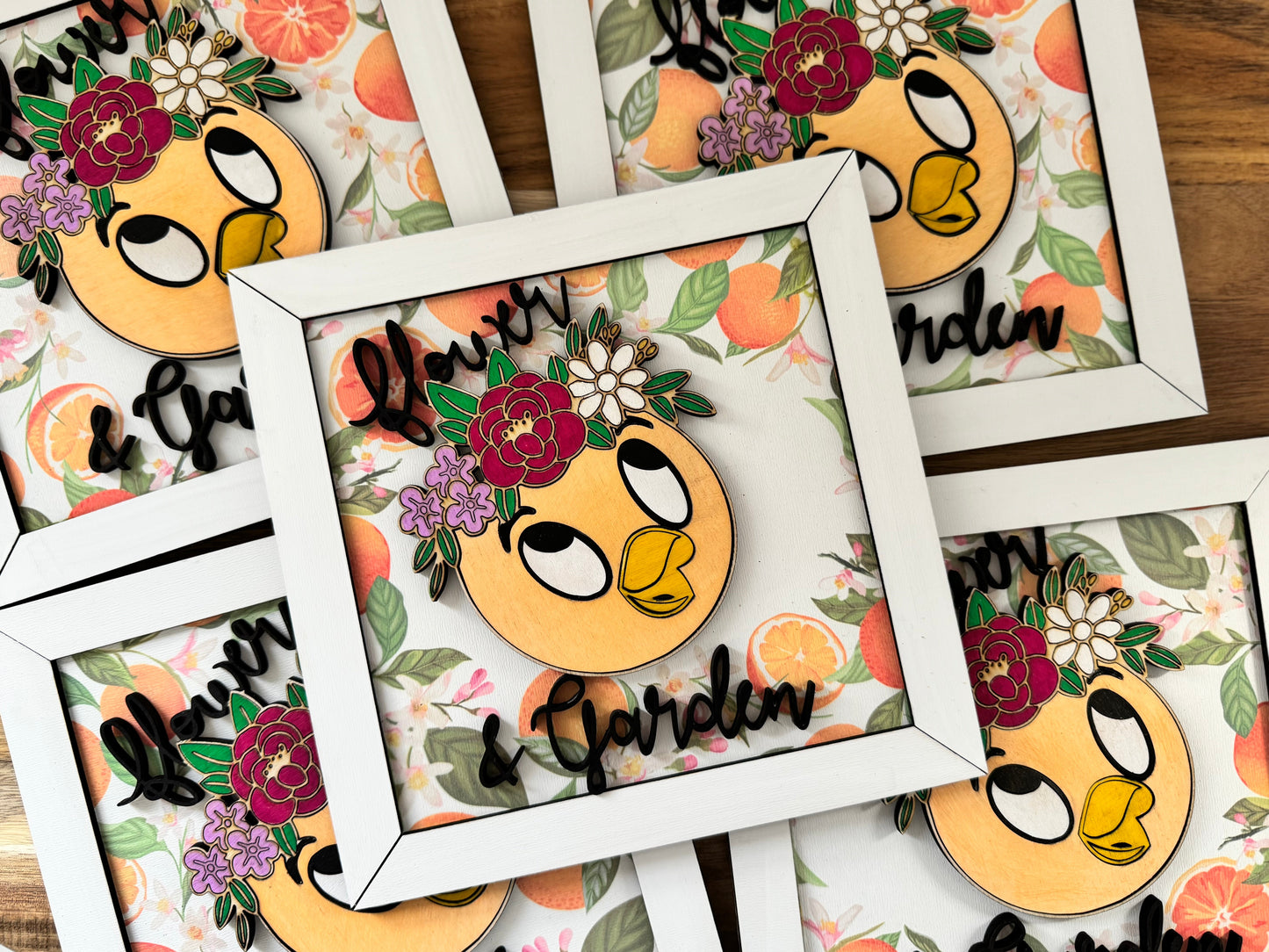 Orange Bird Flower & Garden Decor