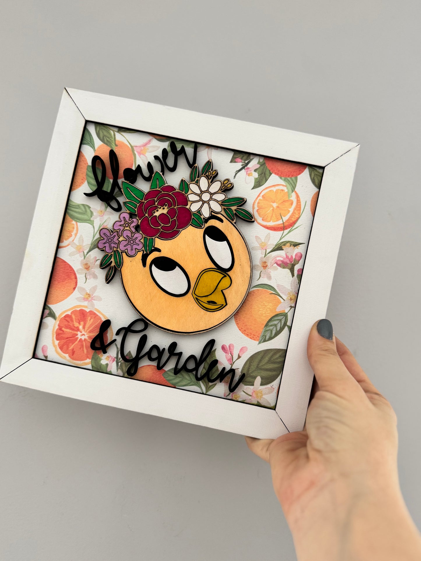 Orange Bird Flower & Garden Decor