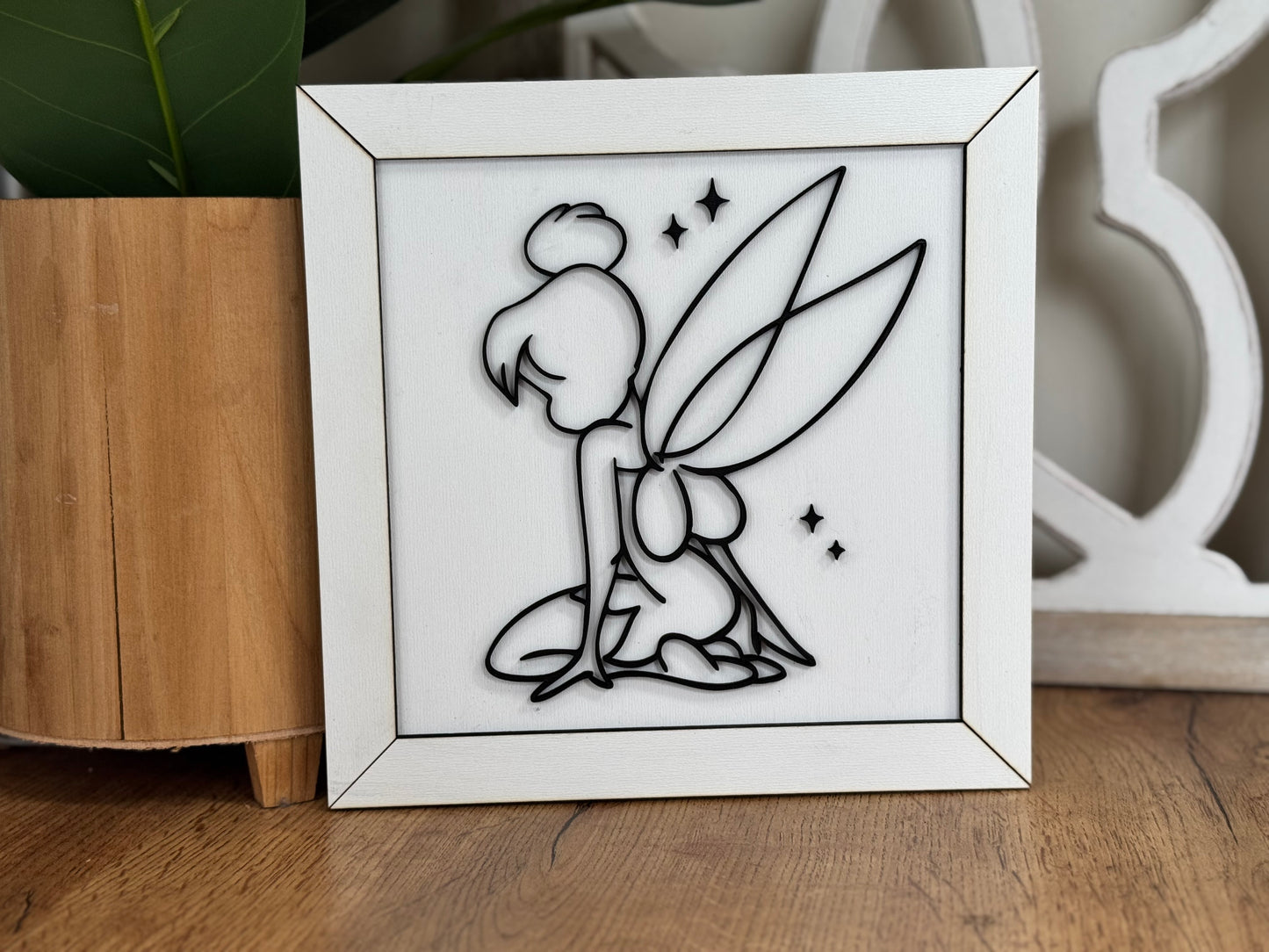 Tink Disney wooden wall decor, Tink Sketch Line Art