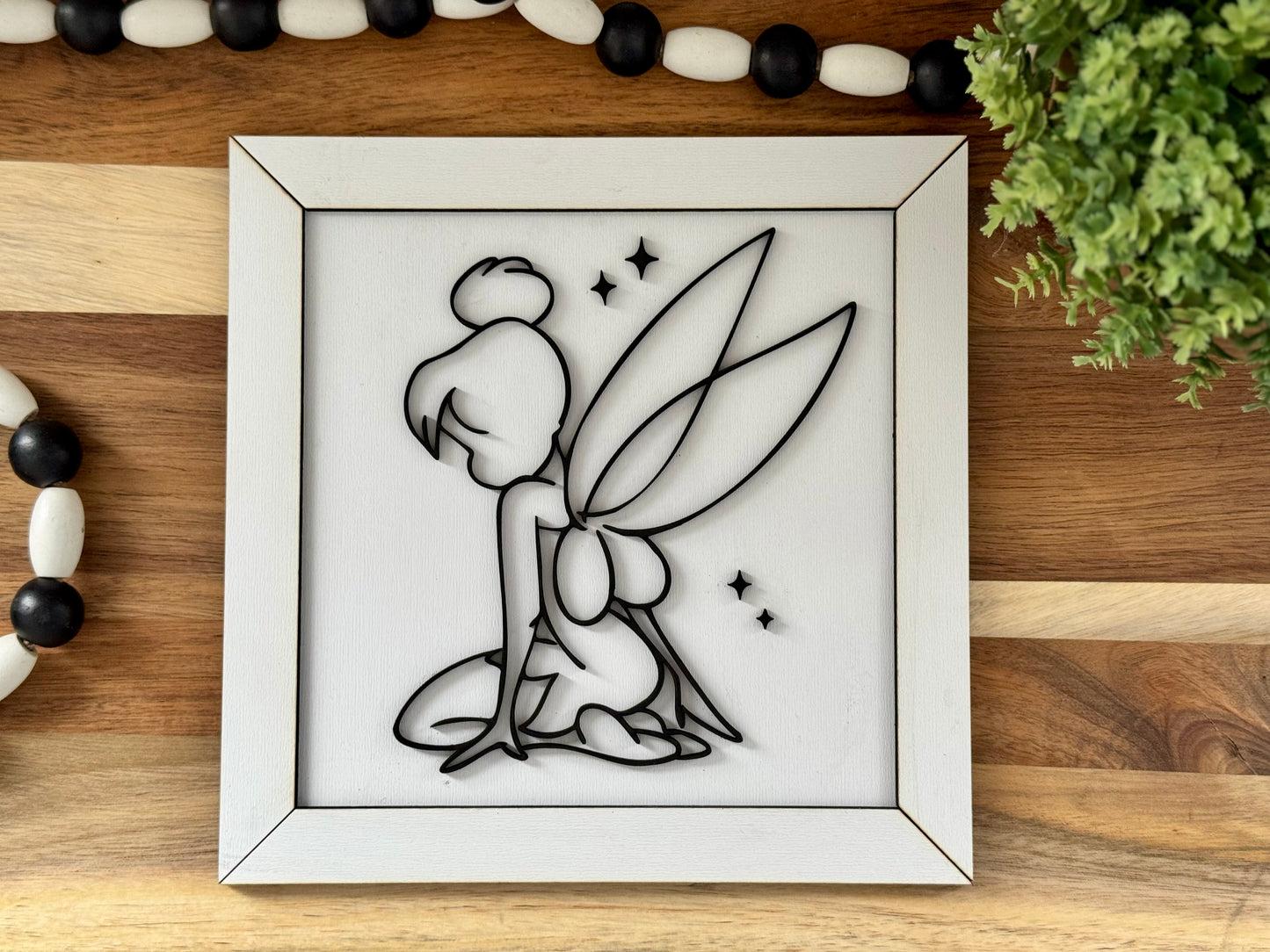 Tink Disney wooden wall decor, Tink Sketch Line Art
