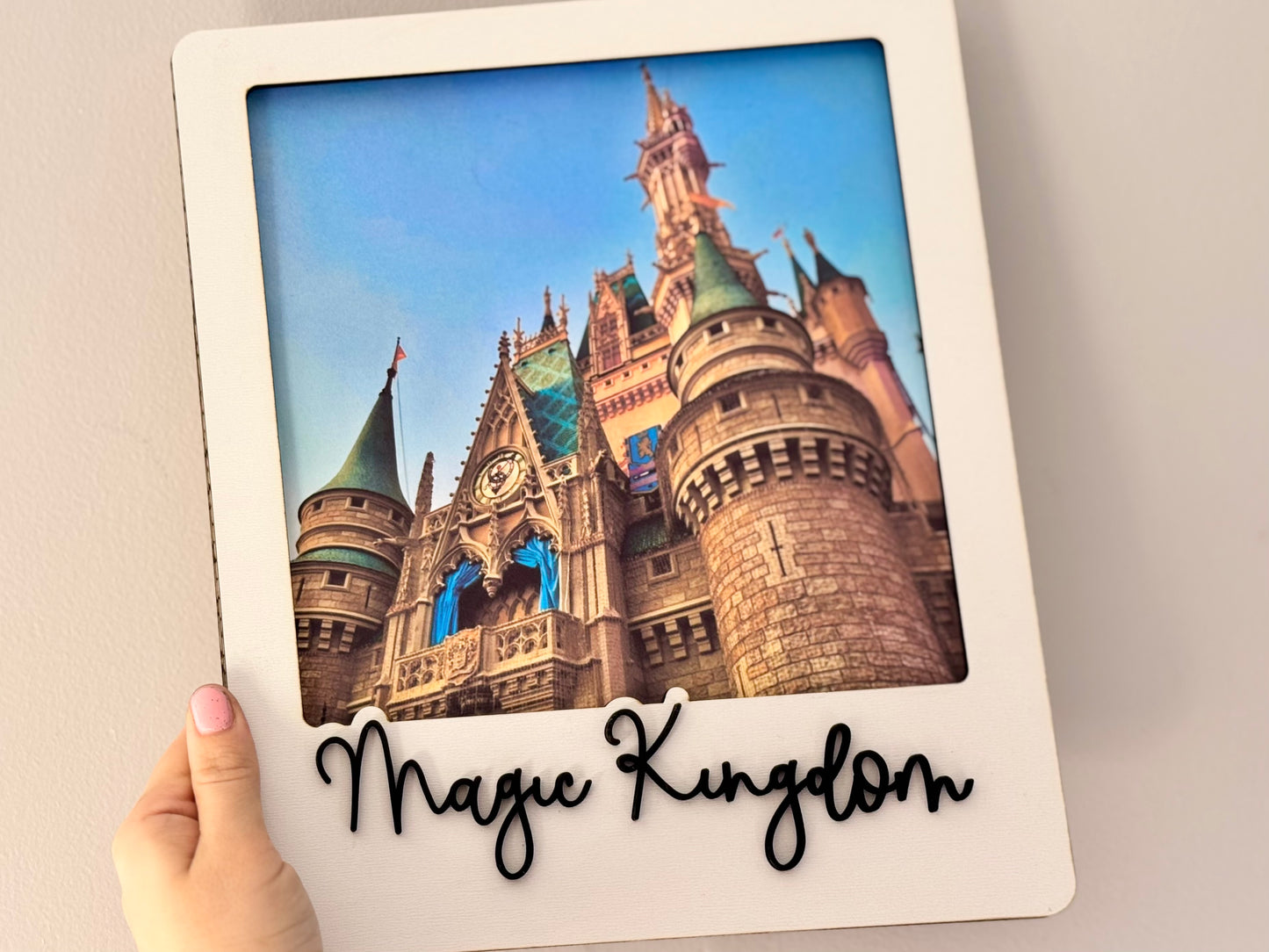 Customizable Wooden Picture Frame - Wish Font – 8x8 Photo Display