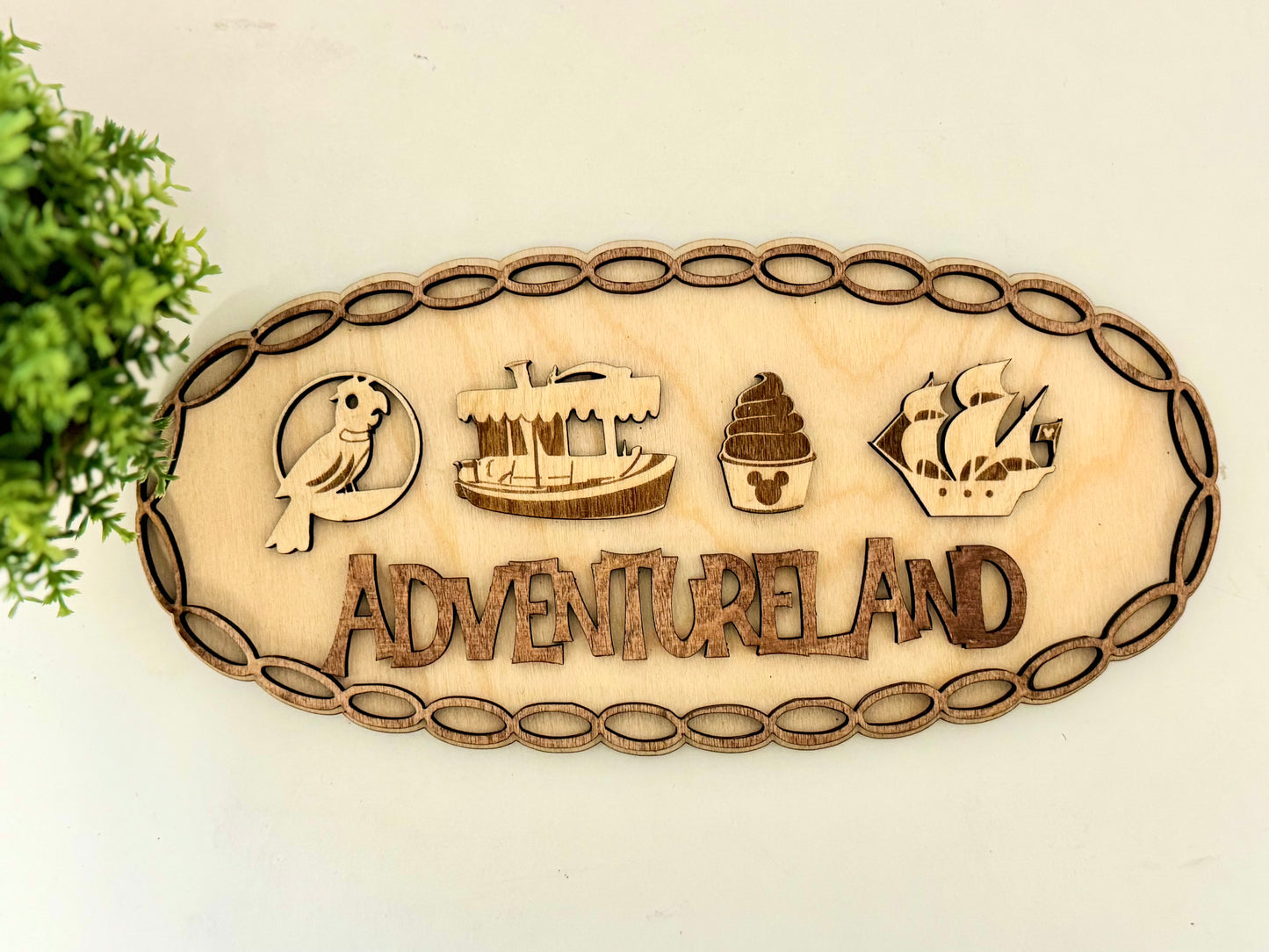 Adventureland-Inspired Wooden Sign | Jungle Cruise, Tiki Room, Dole Whip, Pirates Theme