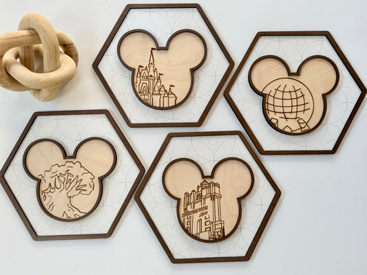 Mouse‑Inspired Hexagon Park Icon Decor