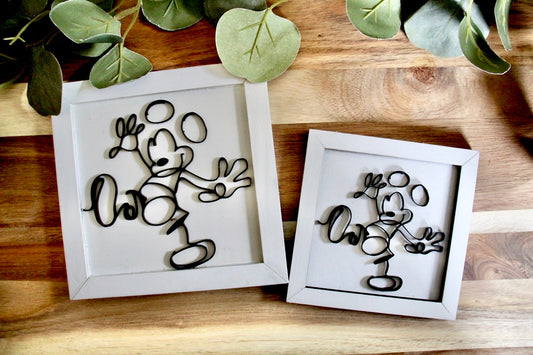 Mouse Sketch Outline Wooden Wall Decor