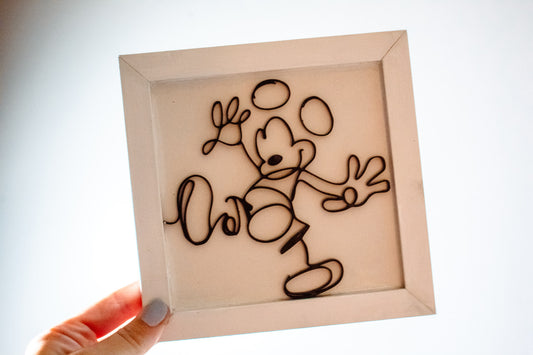 Mouse Sketch Outline Wooden Wall Decor