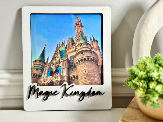 Customizable Wooden Picture Frame - Photoshoot Font – 8x8 Photo Display