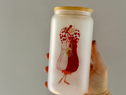 Cruella Frosted Glass Tumbler with Bamboo Lid | Free Personalization