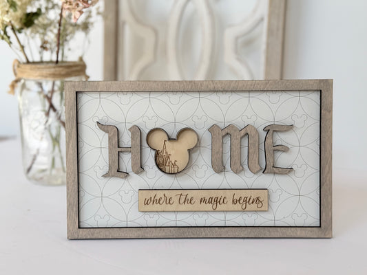 Disney “HOME” Framed Sign