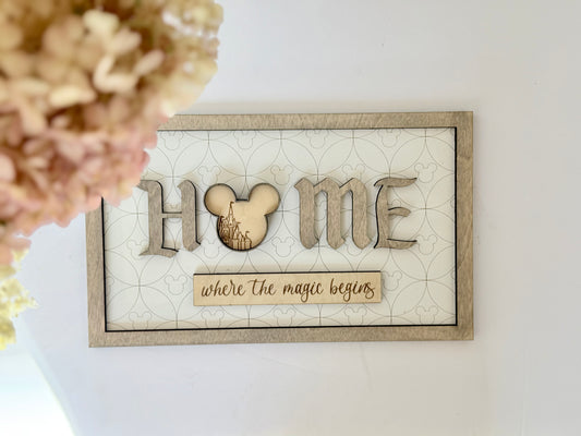 Disney “HOME” Framed Sign