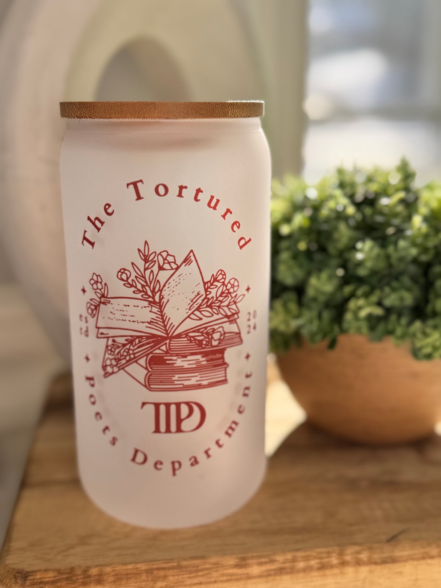 Swiftie Poets Frosted Glass Tumbler with Bamboo Lid | Free Personalization