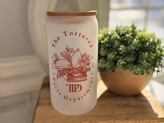 Swiftie Poets Frosted Glass Tumbler with Bamboo Lid | Free Personalization