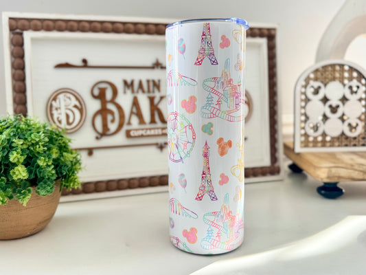 DCL Icons Pastel Rainbow Icons Personalized Stainless Tumbler