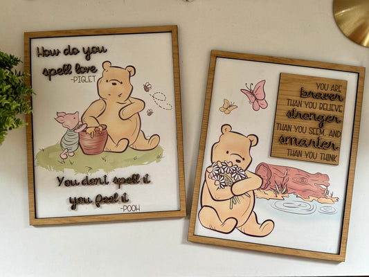 Classic Winnie the Pooh Wall Art, Pooh Nursery Decor, Pooh Quote Art