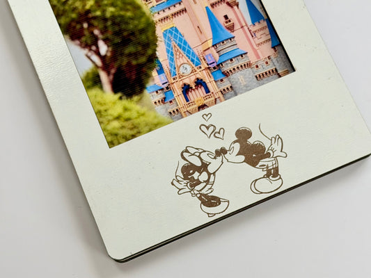 Sweetheart Lover - Disney Honeymoon - Magnetic Wooden Picture Frame – 4x4 Photo Display