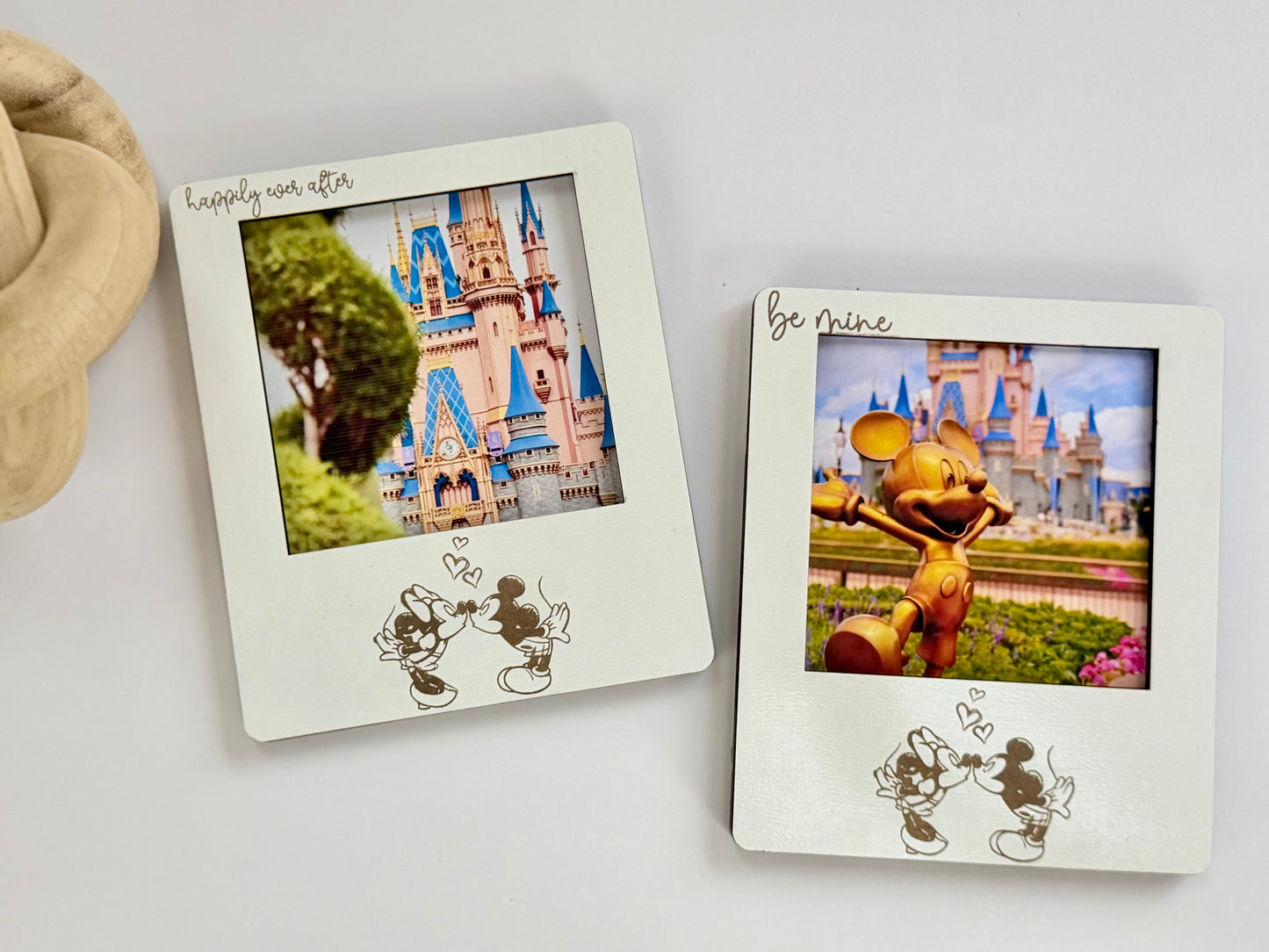 Sweetheart Lover - Disney Honeymoon - Magnetic Wooden Picture Frame – 4x4 Photo Display