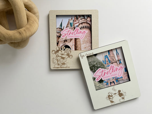 Sweetheart Lover - Disney Honeymoon - Magnetic Wooden Picture Frame – 4x4 Photo Display