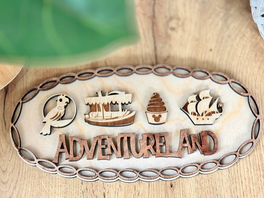 Adventureland-Inspired Wooden Sign | Jungle Cruise, Tiki Room, Dole Whip, Pirates Theme