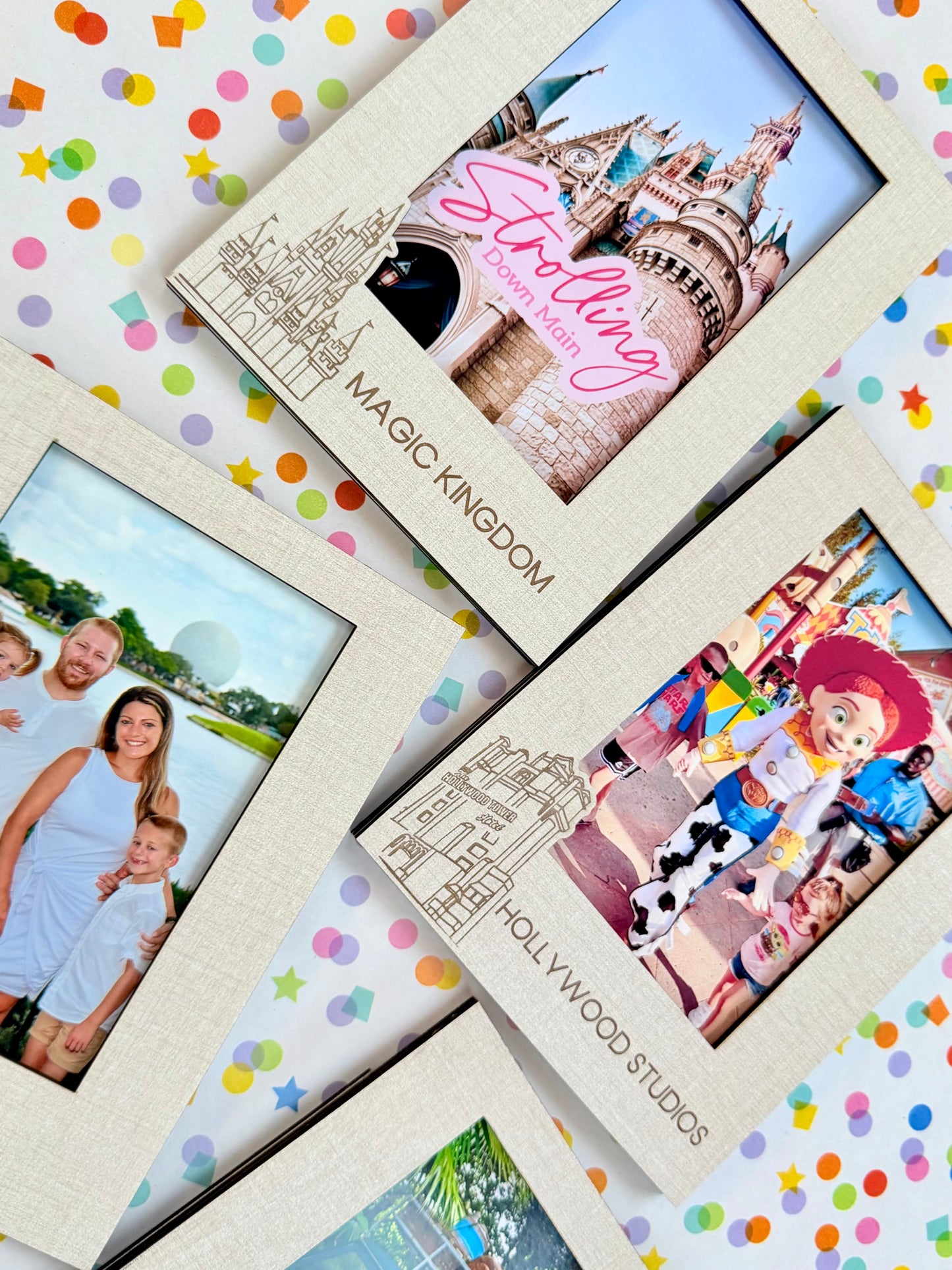 Four Parks Picture Frames, Magic Kingdom, Hollywood Studios, Animal Kingdom, EPCOT, Gallery Wall Frames, Character Autograph Souvenir