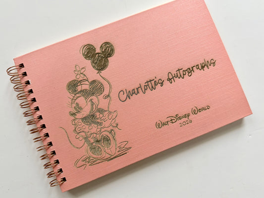 Custom Park Memory Book for Disney Trips | Character Signature Album | Mickey or Minnie Design | Disney Gift