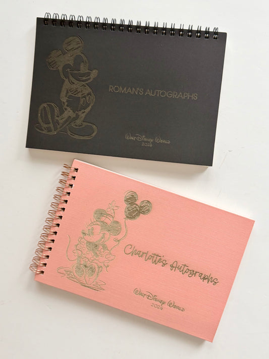 Custom Park Memory Book for Disney Trips | Character Signature Album | Mickey or Minnie Design | Disney Gift