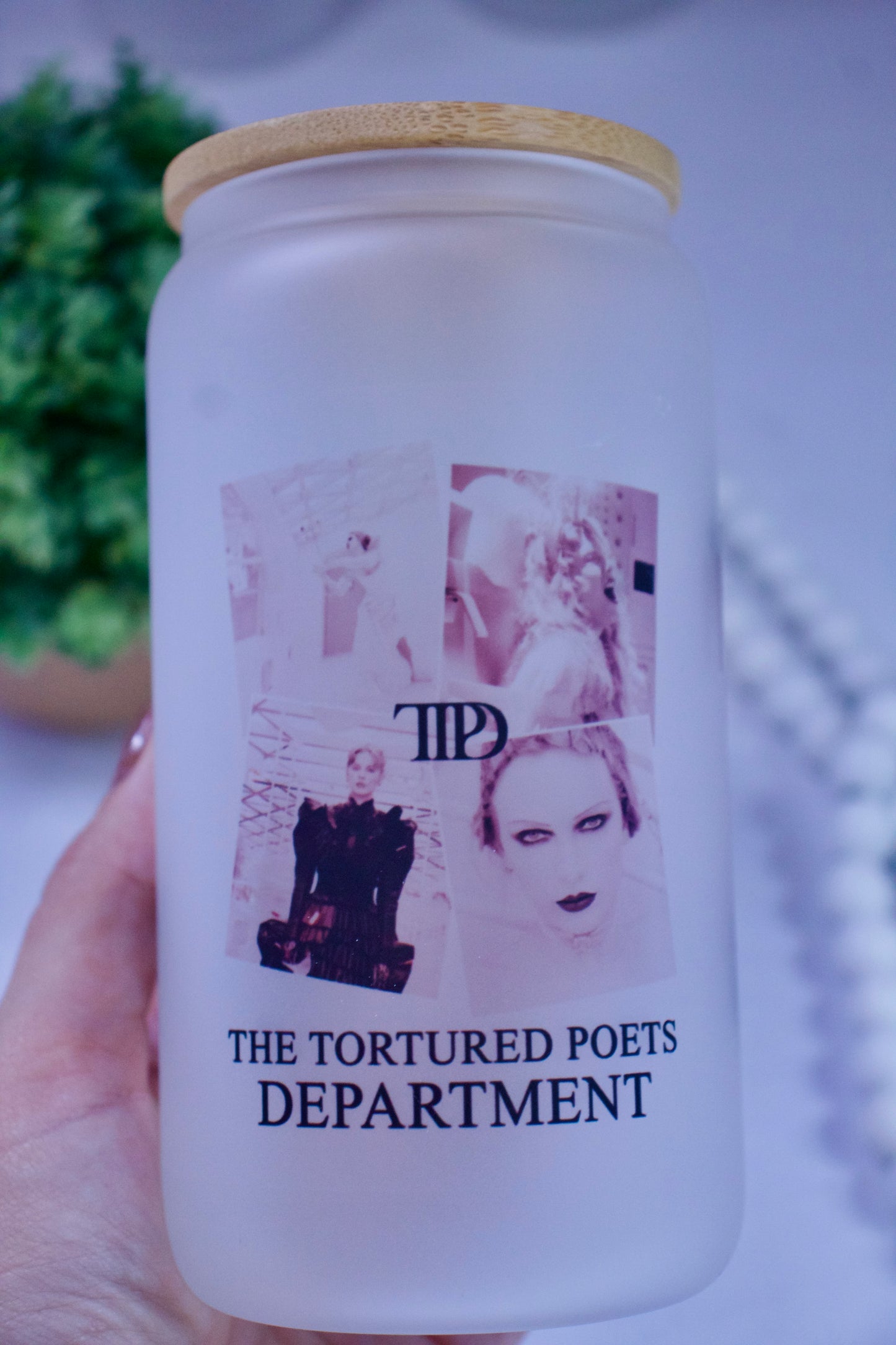 Swiftie Poets Frosted Glass Tumbler with Bamboo Lid | Free Personalization