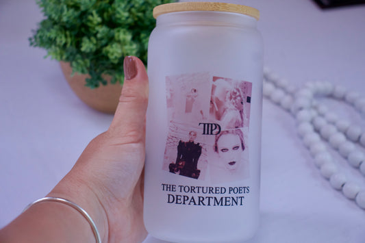Swiftie Poets Frosted Glass Tumbler with Bamboo Lid | Free Personalization